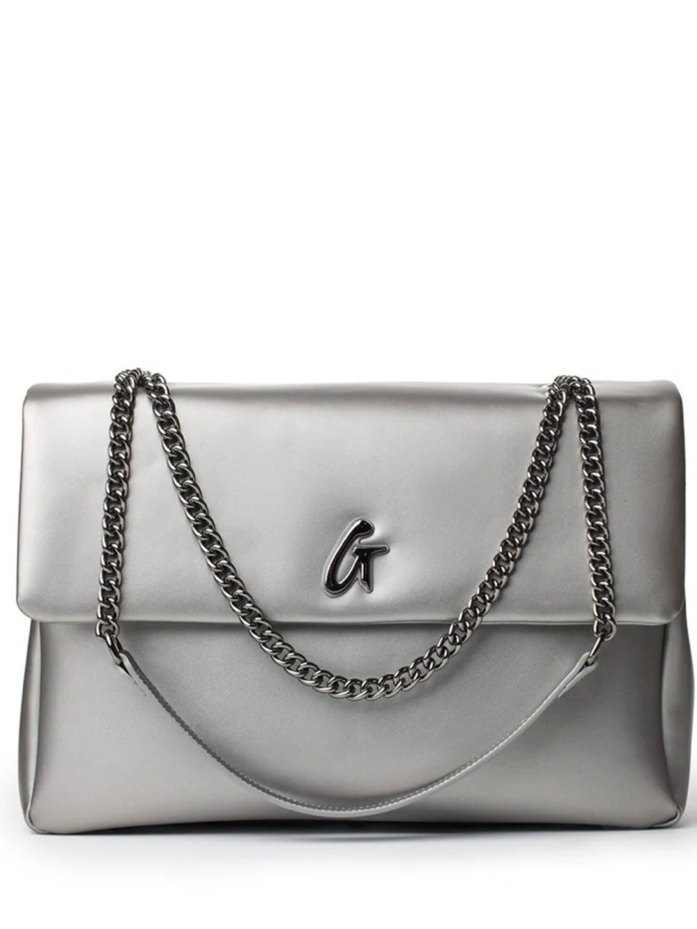 Glam-Aholic Lifestyle Large Standard Flap Bag - Platinum Shoulder Bag